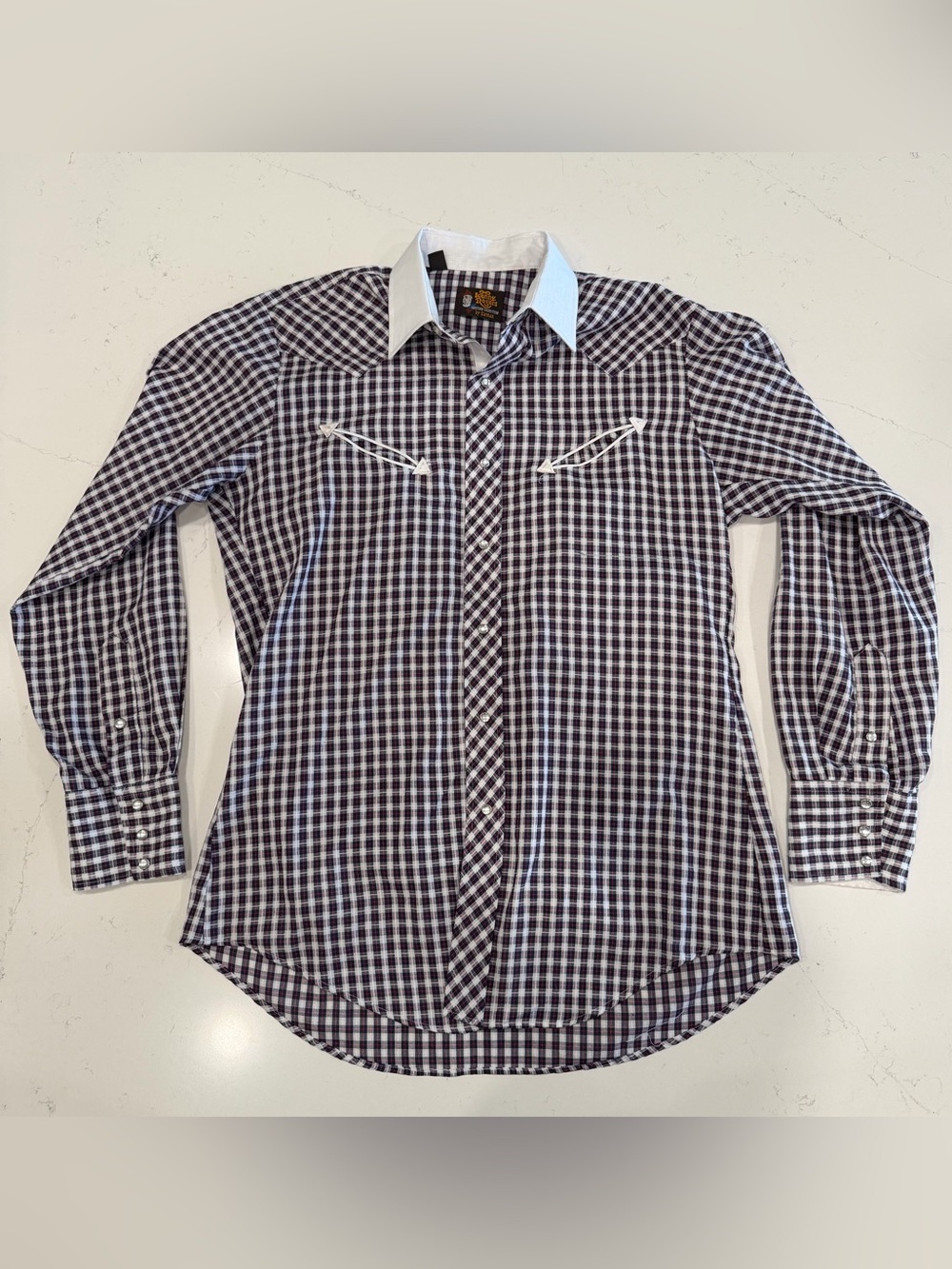 Kenny Rogers Western Collection by Karman Men's Checked Long-Sleeve Shirt